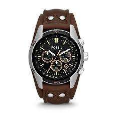 Fossil Coachman Chronograph Black Dial Brown Leather Mens Watch CH2891