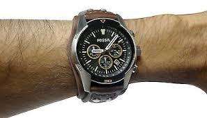 Fossil Coachman Chronograph Black Dial Brown Leather Mens Watch CH2891