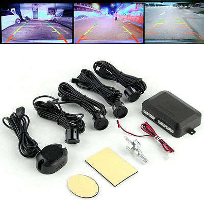4 Parking Sensors Car Backup Reverse Radar Rearview Buzzer Sound Alarm DS
