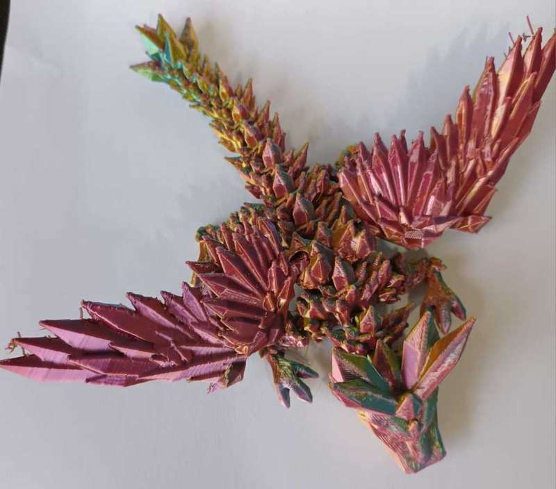 3D Printed articulated Crystal Wing Dragon toy