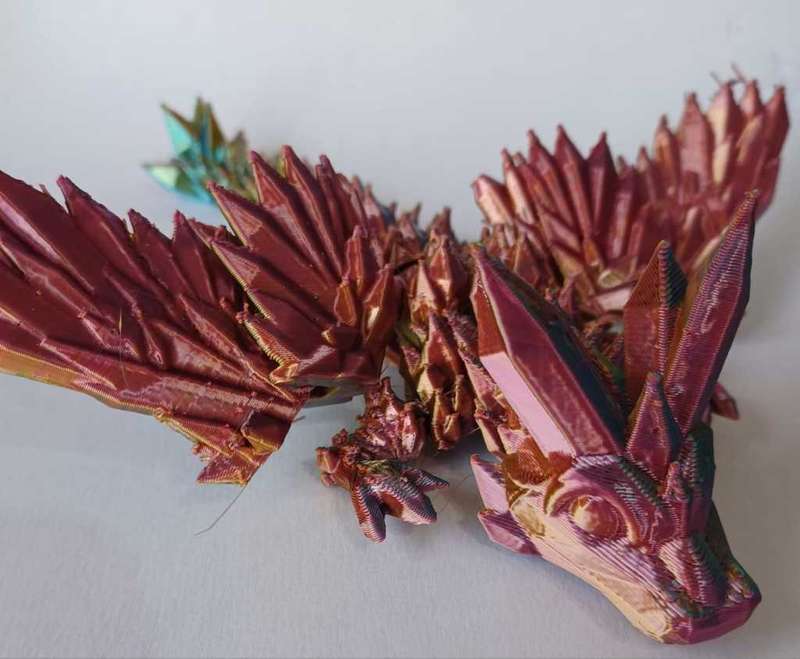 3D Printed articulated Crystal Wing Dragon toy