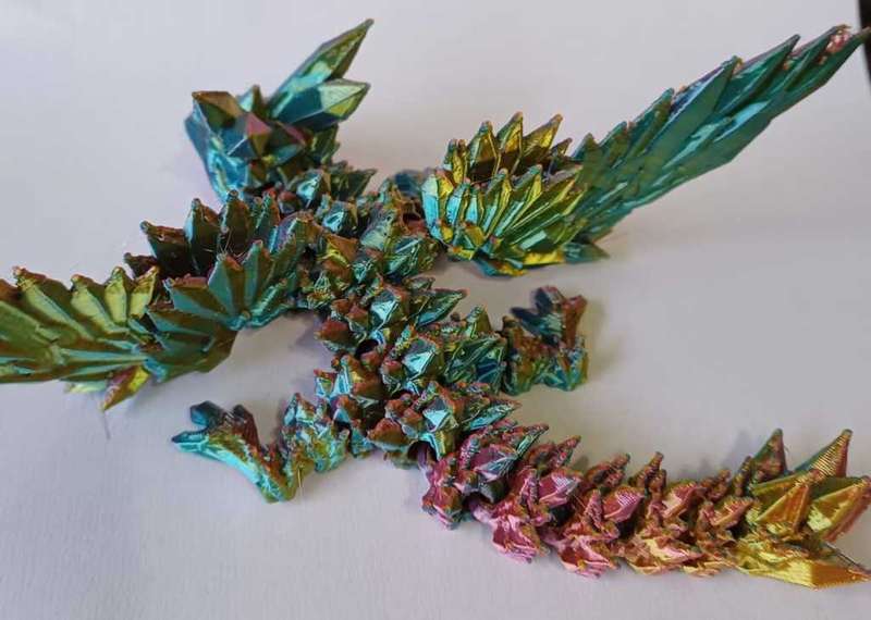 3D Printed articulated Crystal Wing Dragon toy