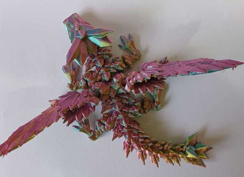 3D Printed articulated Crystal Wing Dragon toy