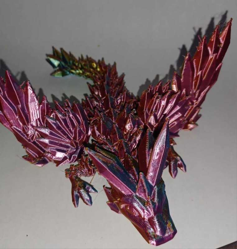 3D Printed articulated Crystal Wing Dragon toy