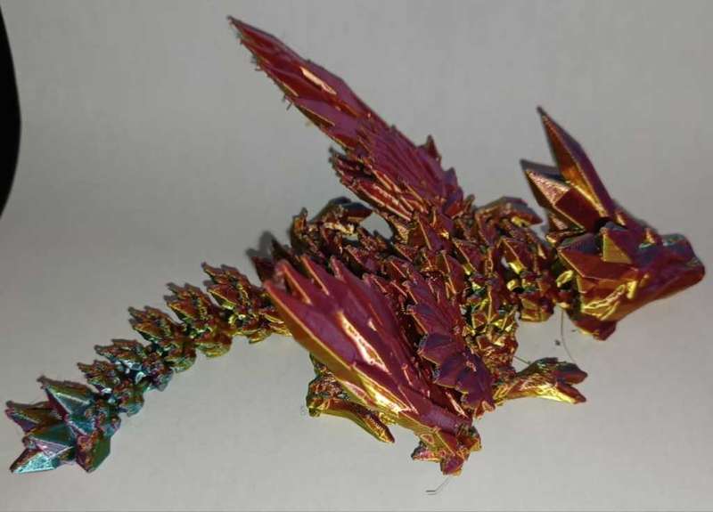 3D Printed articulated Crystal Wing Dragon toy