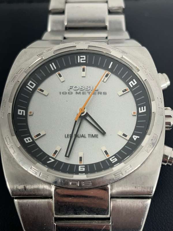 Fossil Blue LED Dual Time gents watch