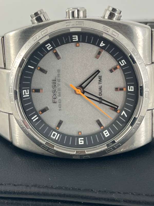 Fossil Blue LED Dual Time gents watch