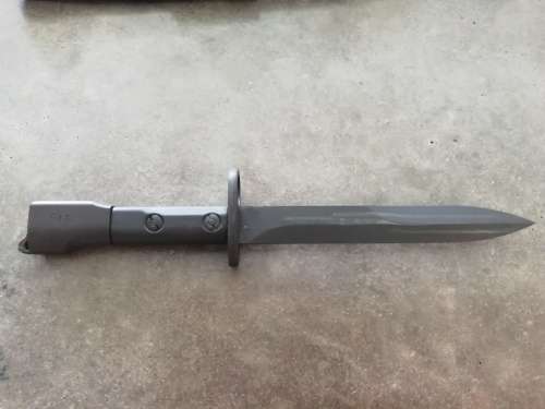S1 UZI BAYONET with SAP STAMP MARKINGS & SA Leather Frog
