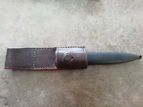 S1 UZI BAYONET with SAP STAMP MARKINGS & SA Leather Frog