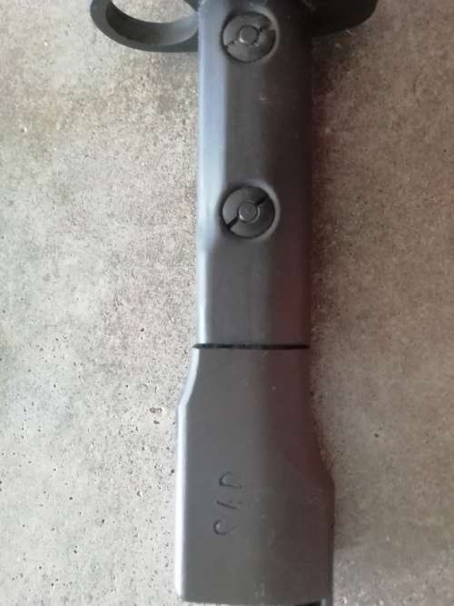 S1 UZI BAYONET with SAP STAMP MARKINGS & SA Leather Frog
