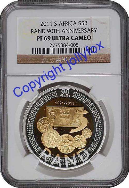 ***2011 SARB ANNIVERSARY R5 BI-METAL CROWN - NGC GRADED PF69 UC***