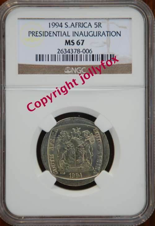 *** ONLY 216 in THIS NGC Grade!! *** 1994 Inauguration R5 MS 67 !! *** LAST 1 In Stock!! ***