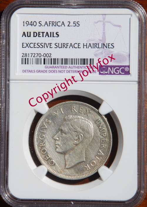 *** 1940 HALFCROWN (2,5 SHILLINGS) NGC GRADED WITH AU DETAILS ***
