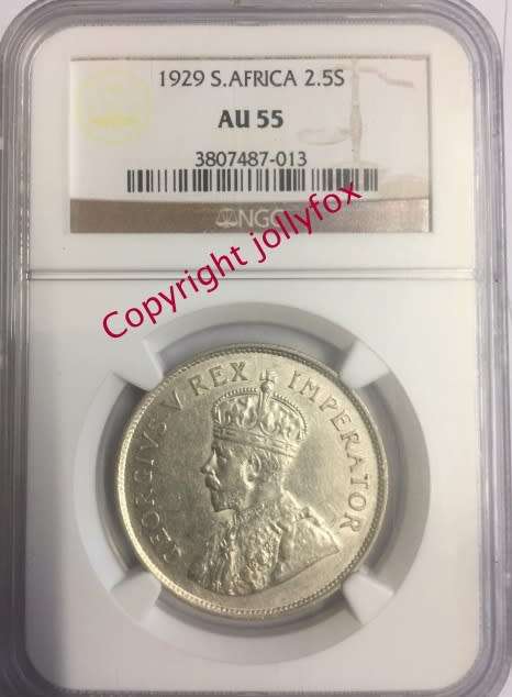 *** ULTRA RARE 1929 2,5 Shillings NGC AU55 - ONLY 7 in THIS NGC Grade Exist - CVR17500!! ***