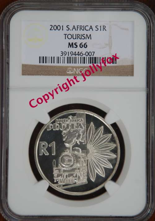 *** 50% OFF LIST PRICE!! *** RARE 2001 SILVER R1 TOURISM IN MS66!! *** ONLY 17 GRADED BY NGC!! ***