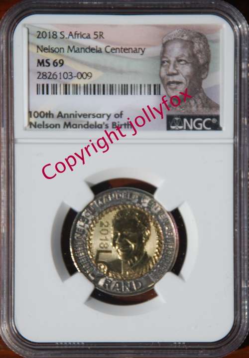 ** 2018 MANDELA R5 IN HIGHEST NGC GRADE ** MS 69!! ** ONLY 15 IN THIS GRADE!! ** FREE SHIPPING!! **