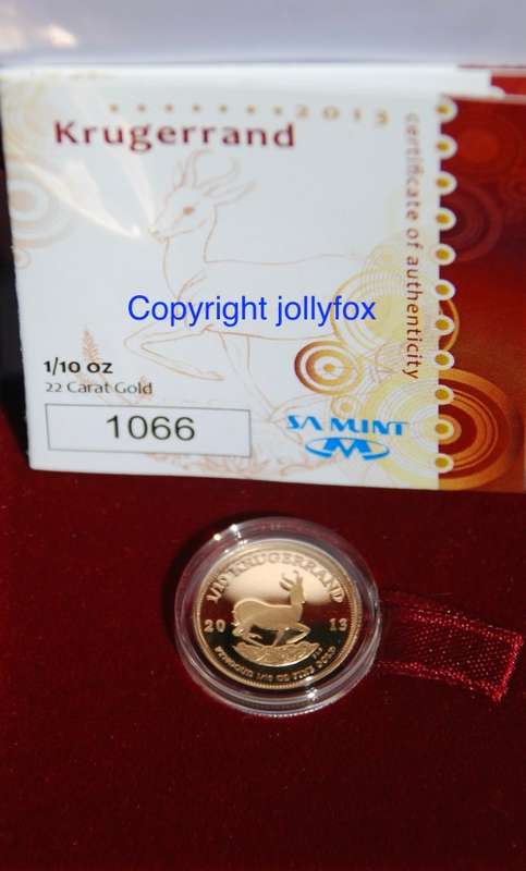 *** GOLD!! *** 2013 1/10 oz PROOF KRUGERRAND!! ***