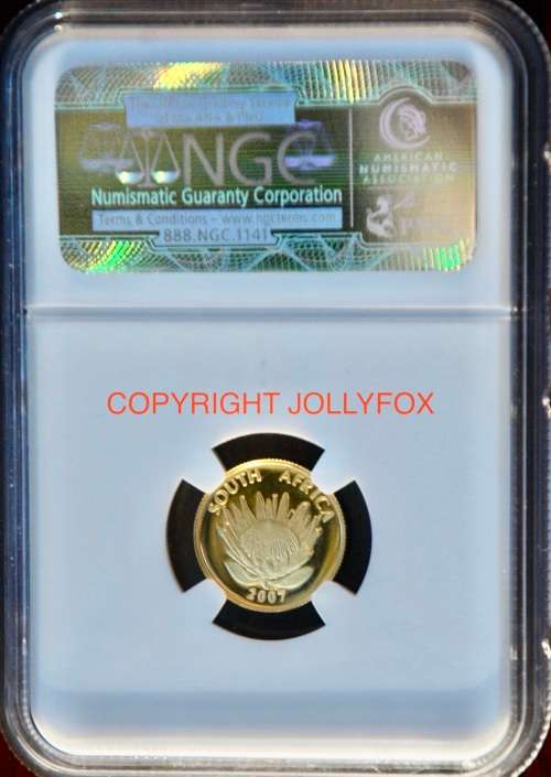*** GOLD **** 2007 MANDELA GR5 1/10 oz PF69UC NGC!! ***