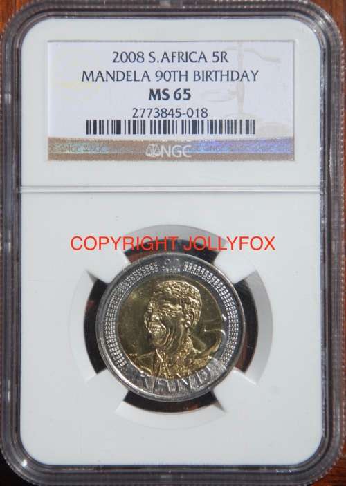 *** FANTASTIC Mandela 2008  R5 Set: From AU50 to MS67 (EXCEPT AU53 and MS60) All NGC Graded!! ***