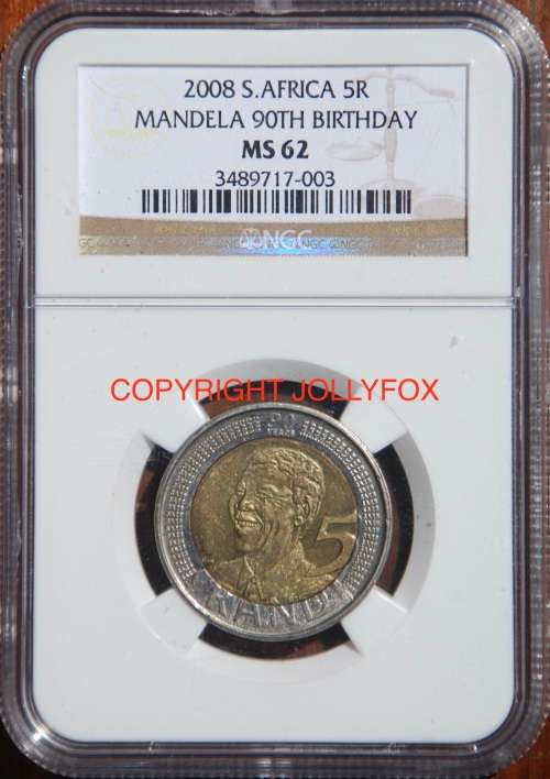 *** FANTASTIC Mandela 2008  R5 Set: From AU50 to MS67 (EXCEPT AU53 and MS60) All NGC Graded!! ***