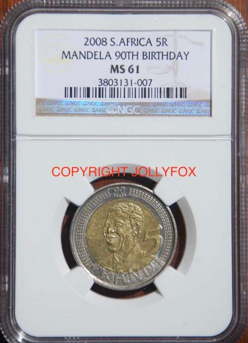 *** FANTASTIC Mandela 2008  R5 Set: From AU50 to MS67 (EXCEPT AU53 and MS60) All NGC Graded!! ***