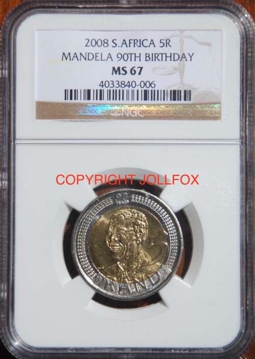 *** FANTASTIC Mandela 2008  R5 Set: From AU50 to MS67 (EXCEPT AU53 and MS60) All NGC Graded!! ***