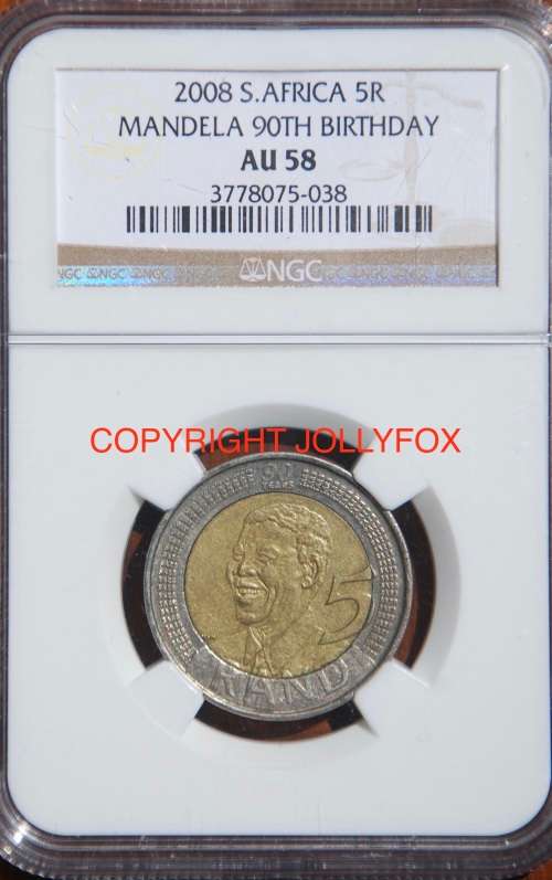 *** FANTASTIC Mandela 2008  R5 Set: From AU50 to MS67 (EXCEPT AU53 and MS60) All NGC Graded!! ***