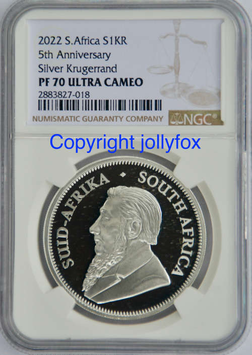 *** PERFECT COIN!! *** 2022 PROOF SILVER KRUGERRAND NGC GRADED PF70UC!! ***