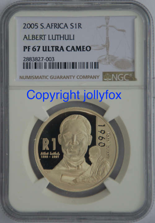 *** VERY RARE 2005 LUTHULI SILVER R1 - ONLY 16 IN PF67UC GRADE FROM NGC!! ***