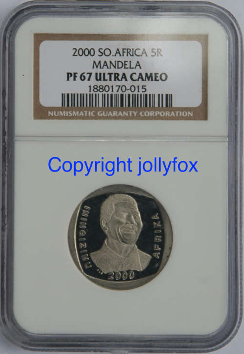 *** RARELY FOR SALE!!! *** 2000 MANDELA R5 GRADED PF67UC BY NGC ***