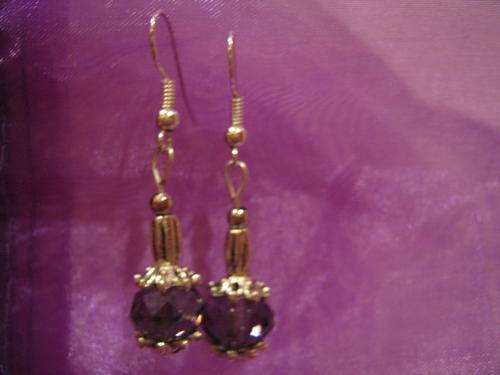 SILVER AND AMETHYST CRYSTAL EARRINGS