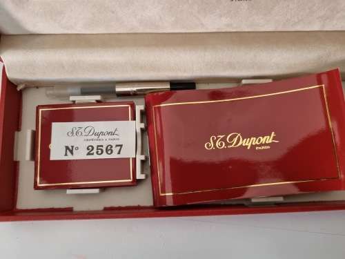 ST Du Pont Sterling Silver Fountain Pen with 18ct Gold nib. 1995 Era, rare find.