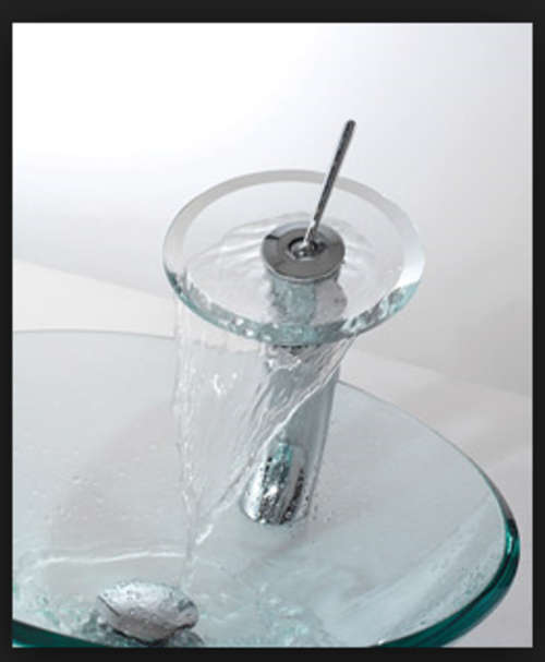 Funky Round Glass Waterfall Faucet