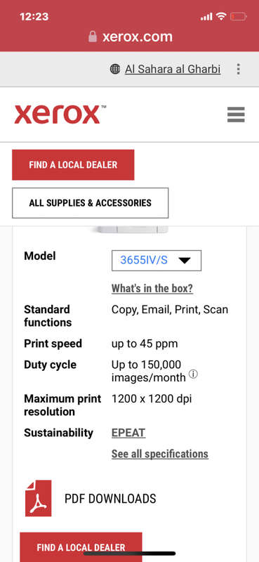 XEROX PRINTER 3655