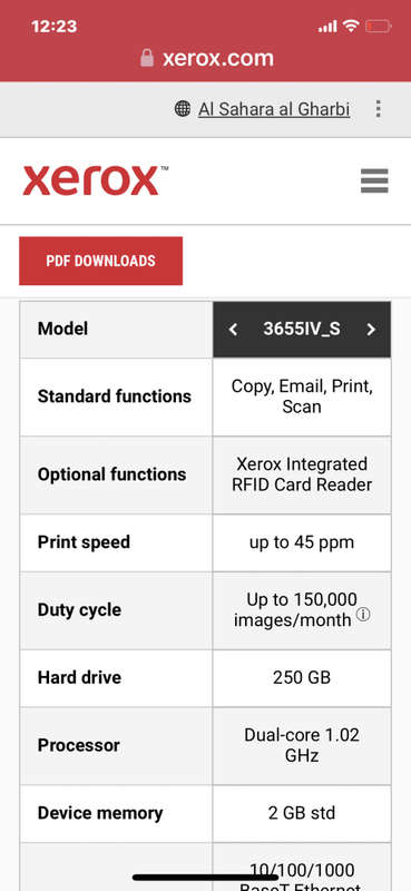 XEROX PRINTER 3655