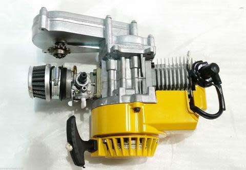 Pocketbike Yellow Metal Pullstart with Inner Alloy Cog Minimoto