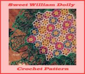 An easy 1950 crochet pattern for a Sweet William Doily
