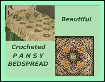 An electronic pattern for a beautiful crocheted Pansy bedspread