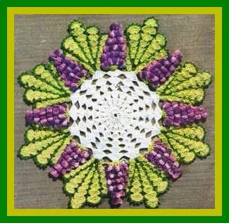 An electronic crochet pattern for a Green Grape Doily