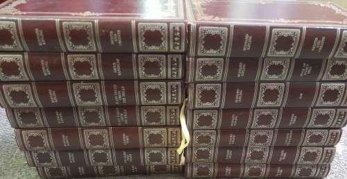 14 Volume Vintage Book Set by Rudyard Kipling, 1898, Hardback Books in well kept after red leather f