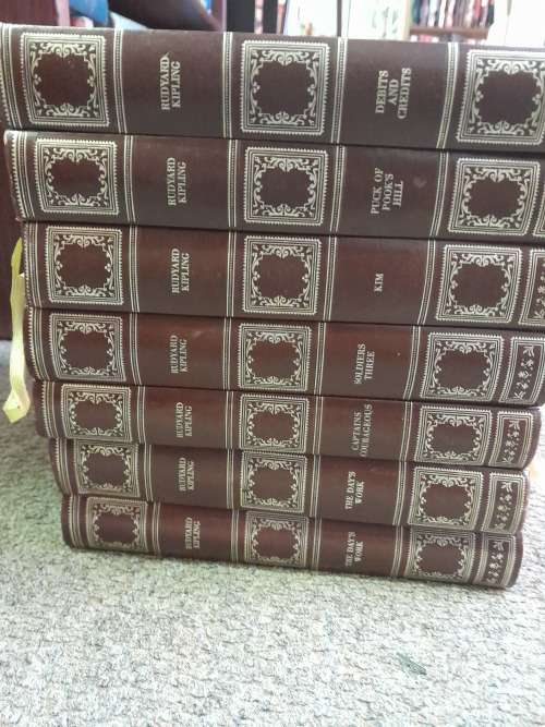 14 Volume Vintage Book Set by Rudyard Kipling, 1898, Hardback Books in well kept after red leather f