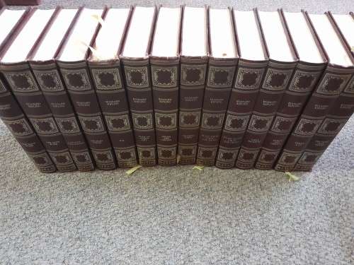 14 Volume Vintage Book Set by Rudyard Kipling, 1898, Hardback Books in well kept after red leather f