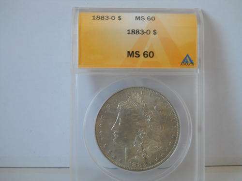 1883-0 MORGAN DOLLAR MS60 BY ANACS.  90% SILVER START@ R1 FREE SHIPPING