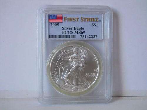 AMERICAN SILVER EAGLE 2005 MS69 FIRST STRIKE BY PCGS START @R1 FREE SHIPPING
