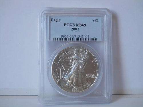 AMERICAN SILVER EAGLE 2003 MS69 BY PCGS START@ R1 FREE SHIPPING