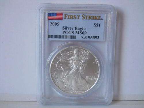AMERICAN SILVER EAGLE 2005 MS69 FIRST STRIKE BY PCGS START @R1 FREE SHIPPING