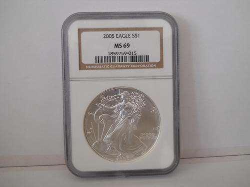 AMERICAN SILVER EAGLE 2005 MS69 BY NGC. THIS IS A GOOD YEAR FOR EAGLES!!!