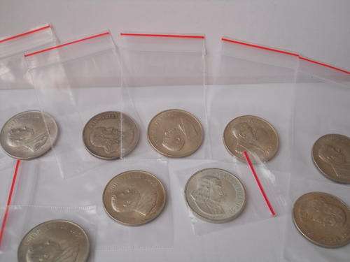R1 COINS. EACH COIN WEIGHS 15 GRAMS AND CONSIST OF 80% SILVER.