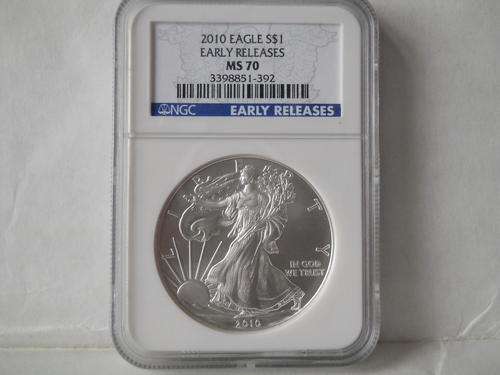 AMERICAN SILVER EAGLE 2010 MS70 EARLY RELEASES BY NGC. THIS IS TOP POP!!!