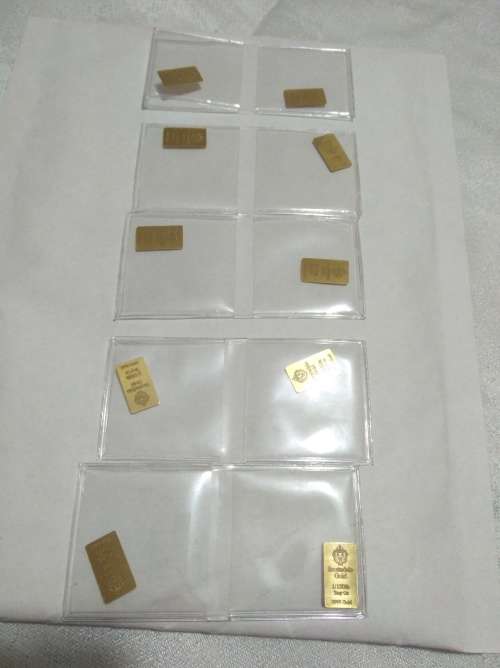 LOT OF 10x 1/100th TROY OZ .9999 PURE GOLD BARS from Scottsdale Mint (SELLING PER BAR)